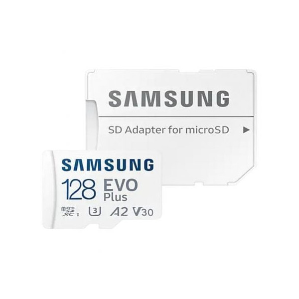 Tarjeta de Memoria Samsung EVO Plus 2021 128GB microSD XC con Adaptador/ Clase 10/ 130MBs