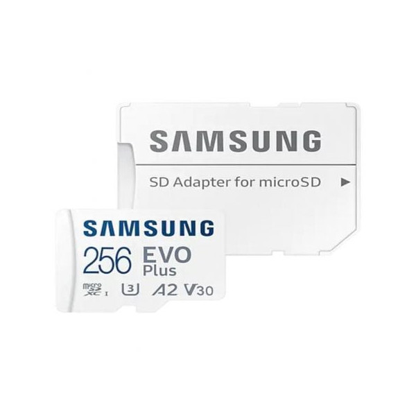 Tarjeta de Memoria Samsung EVO Plus 2021 256GB microSD XC con Adaptador/ Clase 10/ 130MBs