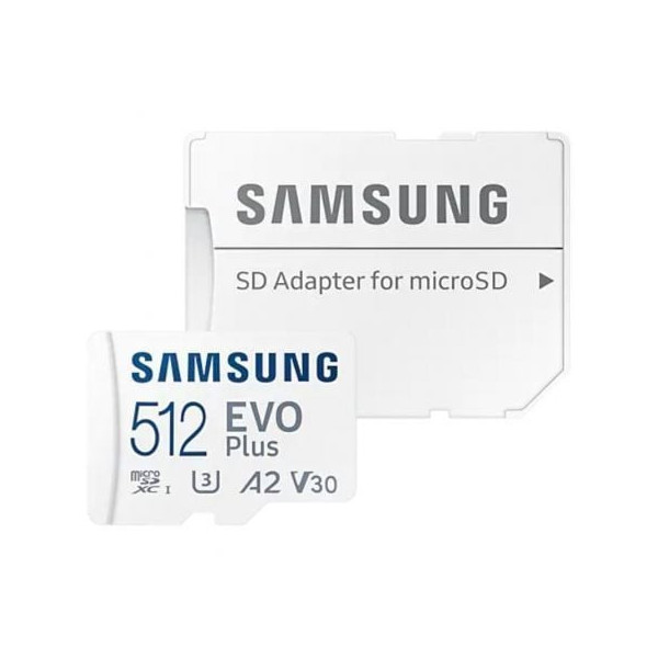 Tarjeta de Memoria Samsung EVO Plus 2021 512GB microSD XC con Adaptador/ Clase 10/ 130MBs