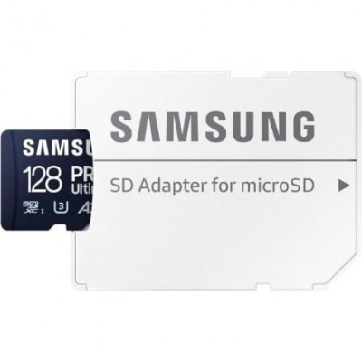 Tarjeta de Memoria Samsung Pro Ultimate 128GB microSD XC con Adaptador/ Clase 10/ 200MBs