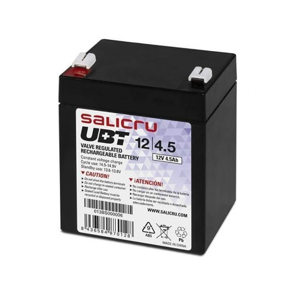 Batería Salicru UBT 12/4,5 compatible con SAI Salicru según especificaciones