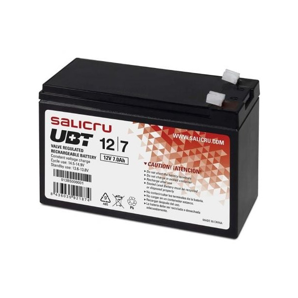 Batería Salicru UBT 12/7 V2 compatible con SAI Salicru según especificaciones