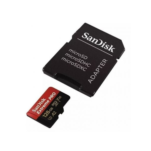 Tarjeta de Memoria SanDisk Extreme Pro 128GB microSD XC UHS-I con Adaptador/ Clase 10/ 200MBs