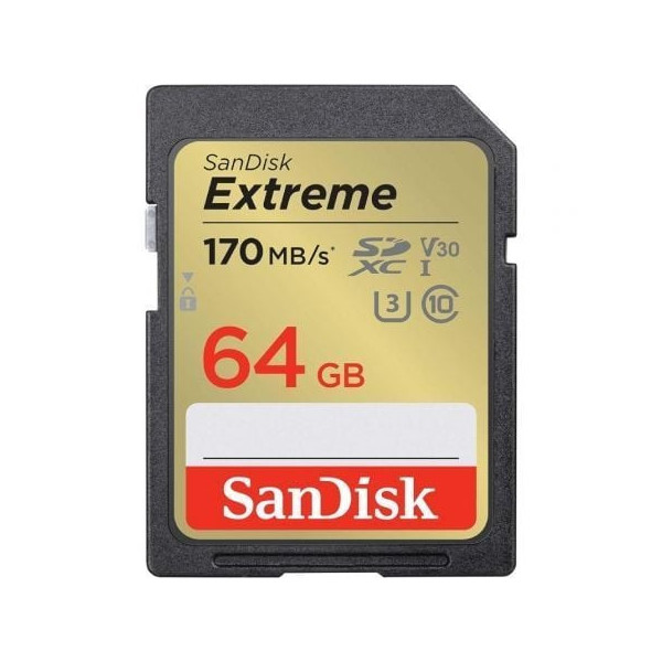 Tarjeta de Memoria SanDisk Extreme 64GB SD XC UHS-I Clase 10/ 170MBs