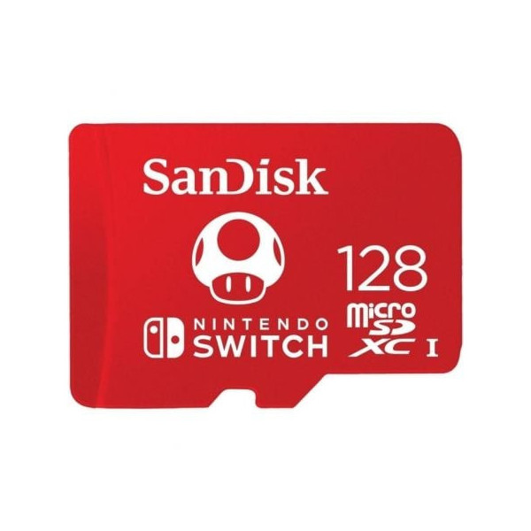 Tarjeta de Memoria SanDisk Nintendo Switch 128GB microSD XC UHS-I/ Clase 10/ 100MBs