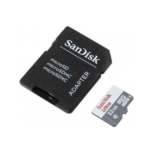 Tarjeta de Memoria SanDisk Ultra 32GB microSD HC con Adaptador/ Clase 10/ 100MB/s