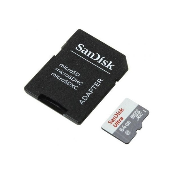 Tarjeta de Memoria SanDisk Ultra 64GB microSD XC con Adaptador/ Clase 10/ 100MB/s