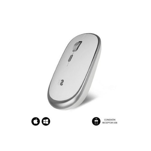 Ratón Mini Inalámbrico Subblim Wireless Mini/ Hasta 1600 DPI/ Plata