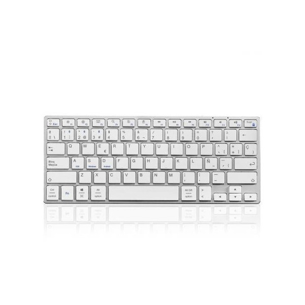 Teclado Compacto Inalámbrico por Bluetooth Subblim Advance Compact/ Plata