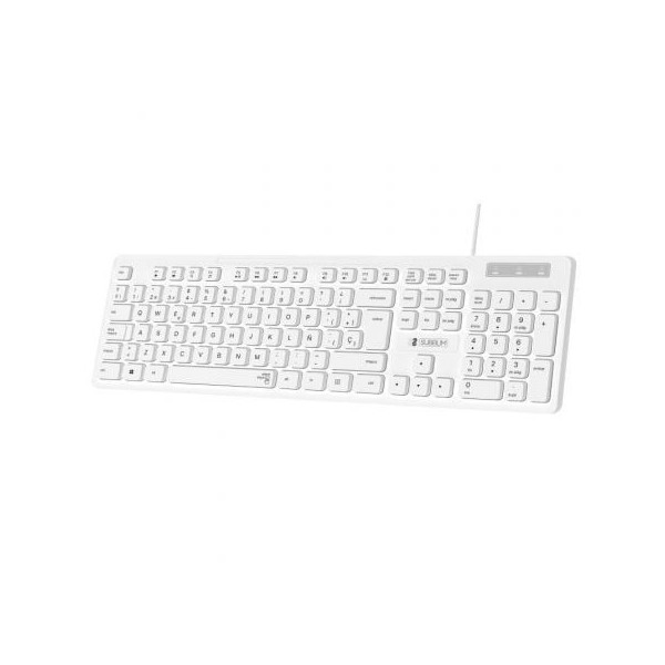 Teclado Subblim Business Slim Silencioso/ Blanco