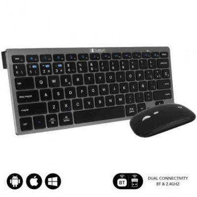 Teclado y Ratón Inalámbrico Subblim OCO020 Combo Multidispositivo Compacto/ Gris