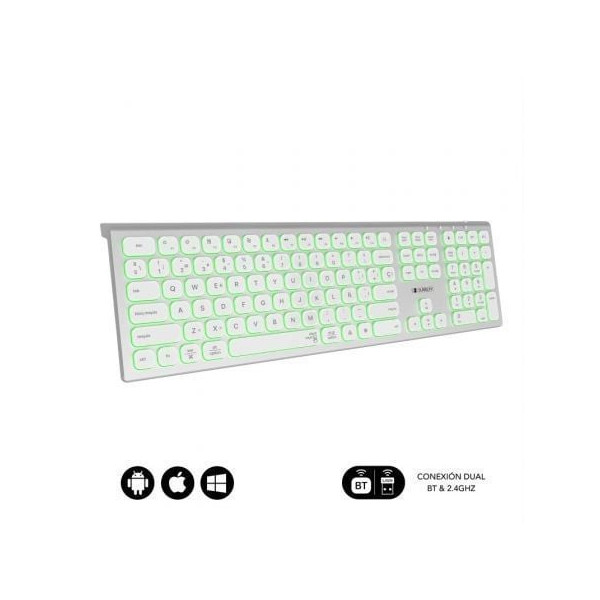 Teclado Inalámbrico Subblim Master/ Plata y Blanco