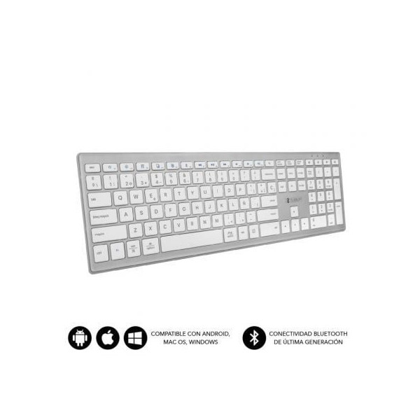 Teclado Inalámbrico por Bluetooth Subblim 2PUE200 Pure Extended/ Plata