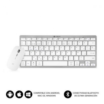 Teclado y Ratón Inalámbrico por Bluetooth Subblim OCO001 Dynamic Compact/ Plata