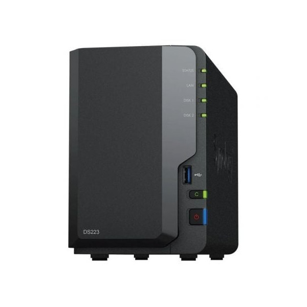 NAS Synology Diskstation DS223/ 2 Bahías 3.5"- 2.5"/ 2GB DDR4/ Formato Torre