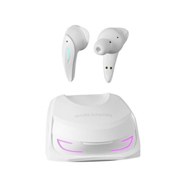 Auriculares Bluetooth Mars Gaming MHI-Ultra con estuche de carga/ Autonomía 7-8h/ Blancos