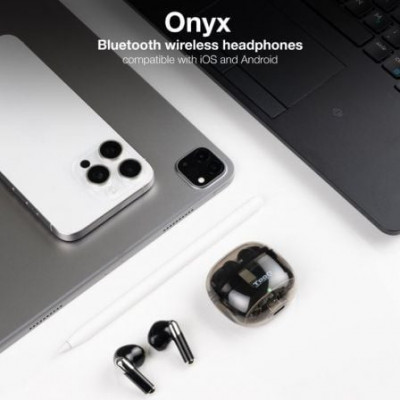 Auriculares Bluetooth TooQ Onyx TQBWH-0054B con estuche de carga/ Autonomía 4h/ Negros