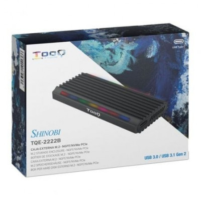 Caja Externa para Disco SSD M.2 NVMe TooQ TQE-2222B/ USB 3.1 Gen2/ Sin tornillos