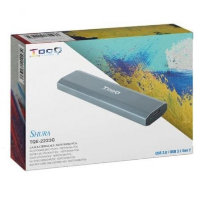 Caja Externa para Disco SSD M.2 NVMe TooQ TQE-2223G/ USB 3.2/ Sin tornillos