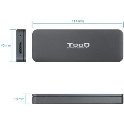 Caja Externa para Disco SSD M.2 SATA TooQ TQE-2281G/ USB 3.0/ Sin tornillos