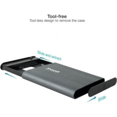 Caja Externa para Disco Duro de 2.5" TooQ TQE-2503G/ USB 3.1/ Sin Tornillos