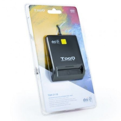 Lector de DNI TooQ TQR-211B/ USB Tipo-C/ Negro