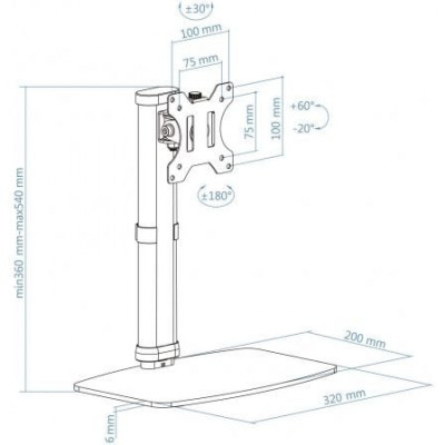 Soporte para Monitor TooQ DB1127TN-B/ hasta 6kg