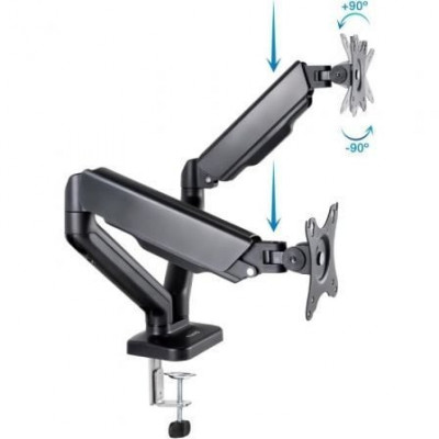 Soporte para 2 Monitores TooQ DB5132TNR-B/ hasta 9kg