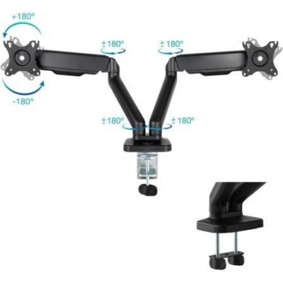 Soporte para 2 Monitores TooQ DB5132TNR-B/ hasta 9kg