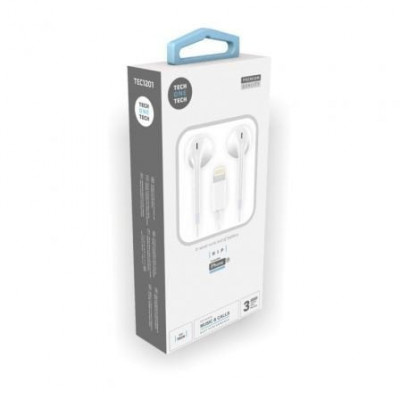 Auriculares Intrauditivos Tech One Tech earTECH HIP TEC1201/ con Micrófono/ Lightning/ Blancos