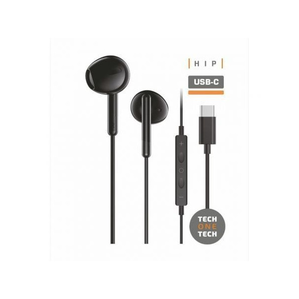 Auriculares Intrauditivos Tech One Tech earTECH TEC1302/ con Micrófono/ USB Tipo-C/ Negros