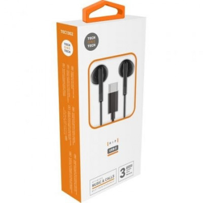 Auriculares Intrauditivos Tech One Tech earTECH TEC1302/ con Micrófono/ USB Tipo-C/ Negros