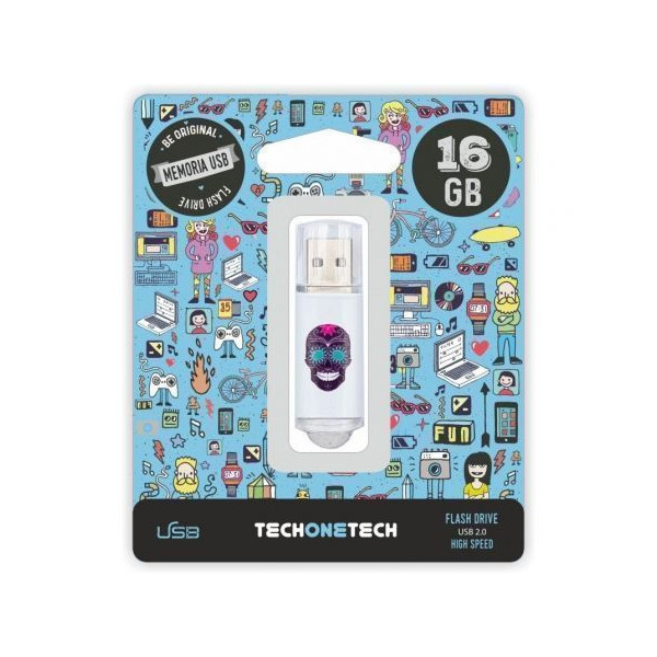 Pendrive 16GB Tech One Tech Calavera Maya USB 2.0