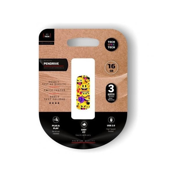 Pendrive 16GB Tech One Tech Emoji collage USB 2.0