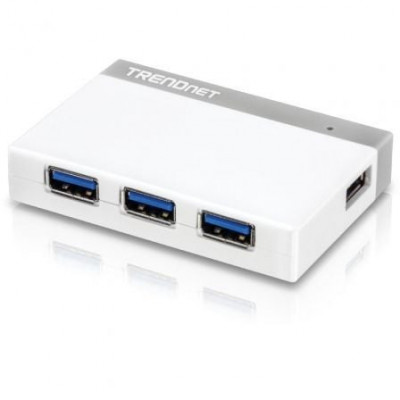 Hub MicroUSB Trendnet TU3-H4/ 4xUSB/ Blanco y Gris