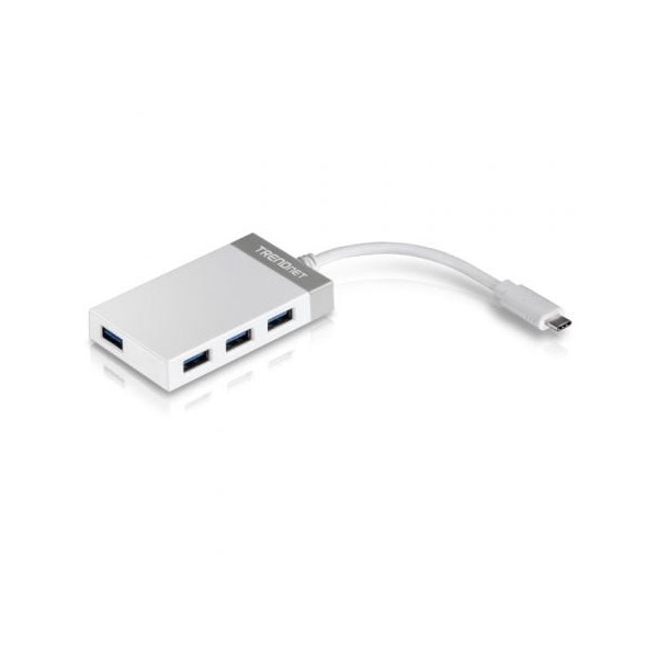 Hub USB Tipo-C Trendnet TUC-H4E/ 4xUSB/ Blanco y Gris