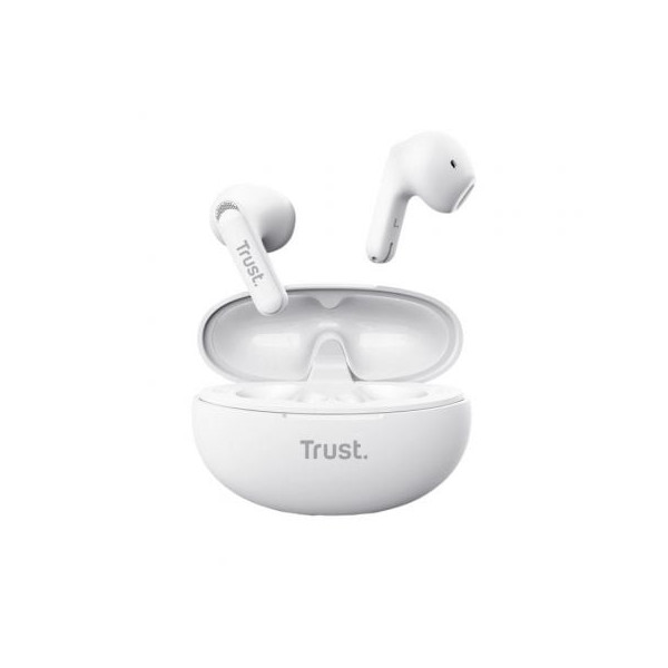 Auriculares Bluetooth Trust Yavi ENC con estuche de carga/ Blancos