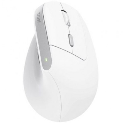 Ratón Ergonómico Inalámbrico Trust Bayo II/ Batería recargable/ Hasta 2400 DPI/ Blanco