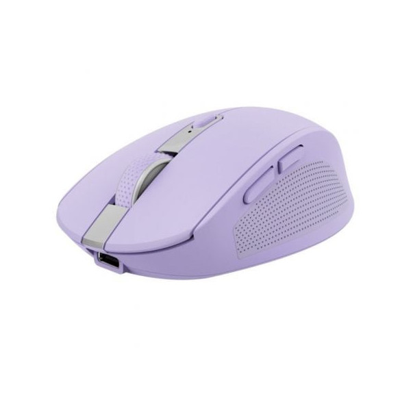 Ratón Inalámbrico por Bluetooth Trust Ozaa Compact Wireless/ Batería recargable/ Hasta 3200 DPI/ Morado