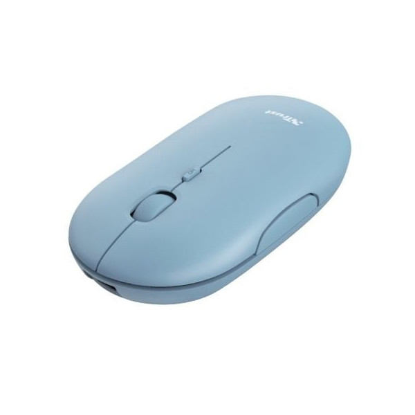 Ratón Inalámbrico por Bluetooth Trust Puck/ Batería recargable/ Hasta 1600 DPI/ Azul