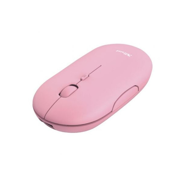 Ratón Inalámbrico por Bluetooth Trust Puck/ Batería recargable/ Hasta 1600 DPI/ Rosa