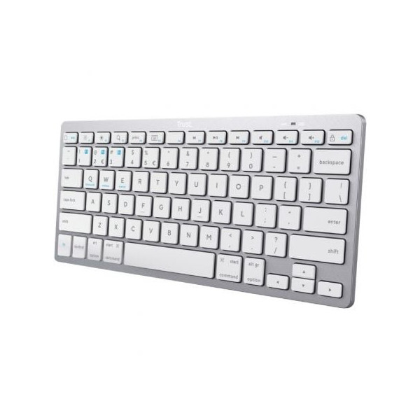 Teclado Compacto Inalámbrico por Bluetooth Trust 24654/ Plata