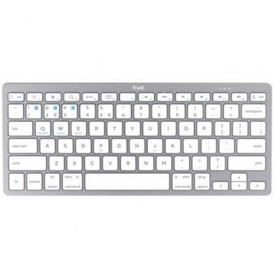 Teclado Compacto Inalámbrico por Bluetooth Trust 24654/ Plata