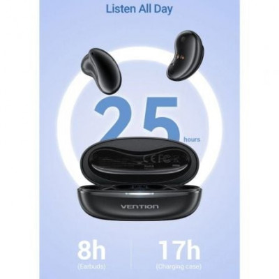 Auriculares Bluetooth Vention Tiny T11 NBJB0 con estuche de carga/ Autonomía 8h/ Negros