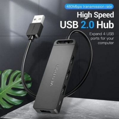 Hub USB 2.0 Vention CHMBB/ 4xUSB/ 15cm