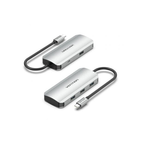 Hub USB Tipo-C Vention TNAHB/ 4xUSB/ 1xMicroUSB PD