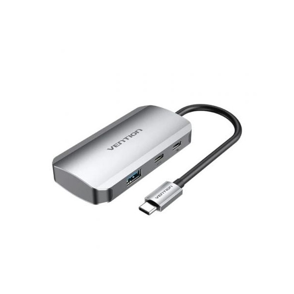 Hub USB Tipo-C Vention TNDHB/ 3xUSB/ 1xUSB Tipo-C/ 1xUSB Tipo-C PD