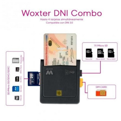 Lector de DNI y Tarjetas Woxter Combo PE26-025/ Negro