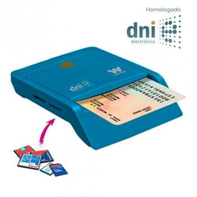 Lector de DNI y Tarjetas Woxter Combo PE26-146/ Azul/ USB 2.0