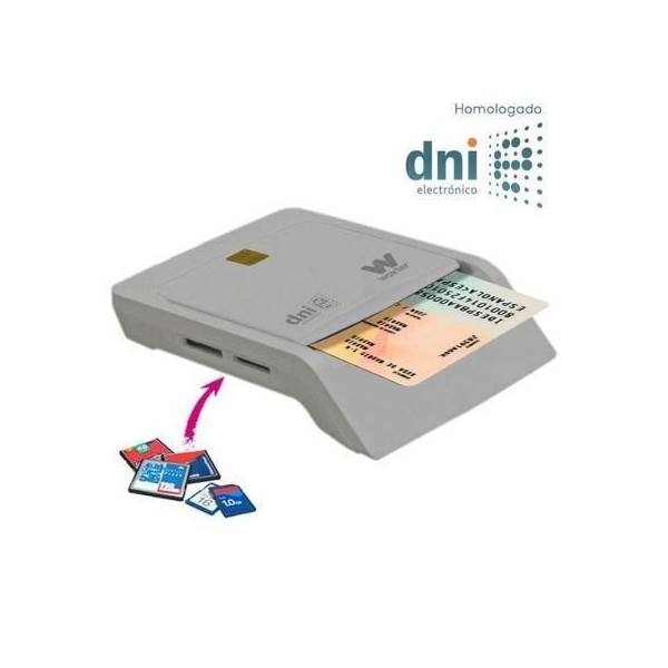 Lector de DNI y Tarjetas Woxter PE26-147/ Blanco/ USB 2.0